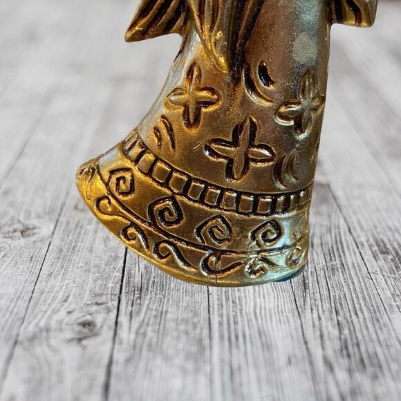 Vintage 1960s Gold Angel Figurines MCM Christmas Decor - Picture 6 of 9